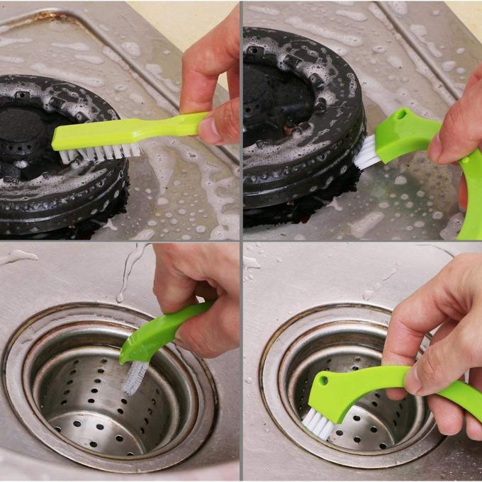 OEM Tile Cleaning Grout Scrubber Brush Set 5.5in 3 In 1 With Handle 2