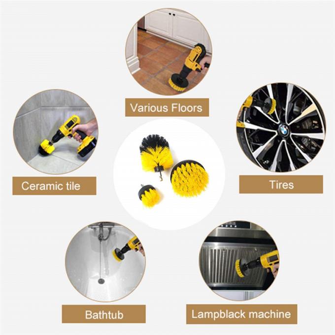 4pcs/Set Drill Brush Attachment Set Power Scrubber Brush Cleaning Kit All Purpose Drill Brush With Extend Attachment 1