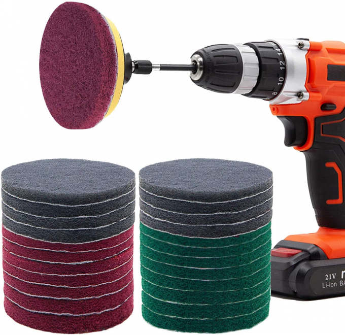 4 Inch Drill Power Brush Tile Scrubber Scouring Pads Cleaning Kit 0