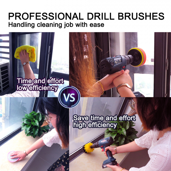 18 pc Drill Brush Attachment Set with 4 inch cloth Power Scrubber cleaning Brush 2
