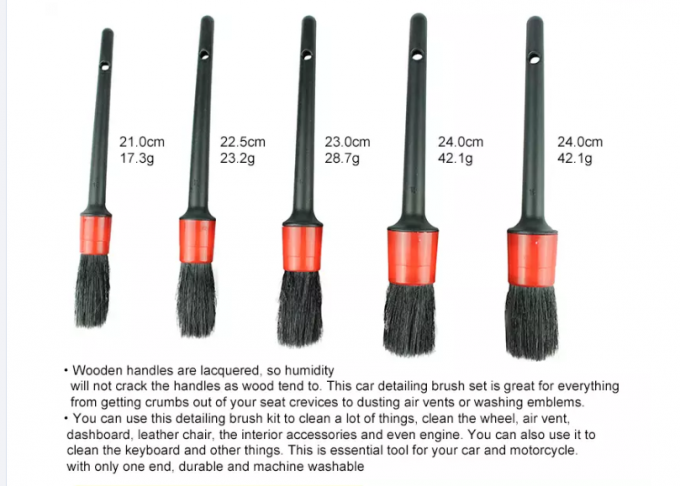 5pcs Car Cleaning Brush Kit Automative Detailing Brush 8.07" 1