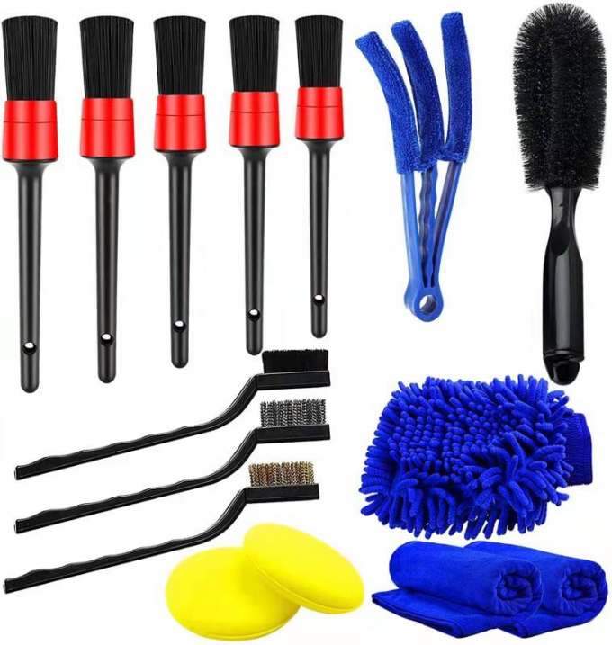 14PCS Car Auto Detailing Brush Set Motorcycle Cleaning ‎‎7.09in 0