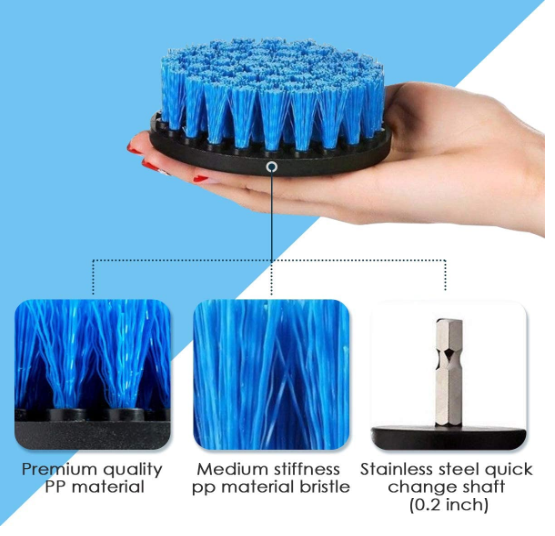 Drill Cleaning Brush Attachment Set, Drill Scrubber Brush Cleaning Brush kit for Bathroom car Grout 1