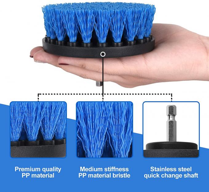 Blue Colour 4 Pieces Brush For Cordless Drill Attachment, Scrubber Cleaning Kit 0