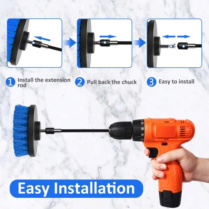 Blue Colour 4 Pieces Brush For Cordless Drill Attachment, Scrubber Cleaning Kit 1