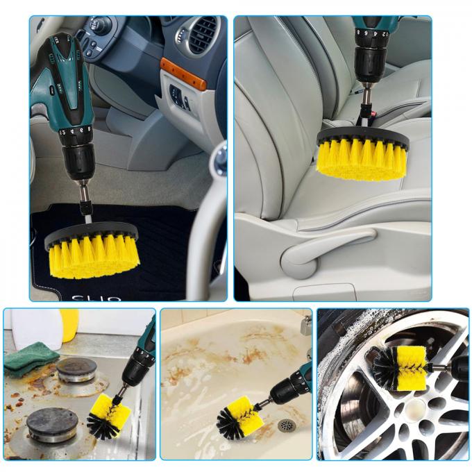 3Pcs/Set Electric Drill Scrubber Brush Plastic Round Cleaning Brush For Carpet Glass Car Tires Nylon Brushes 1