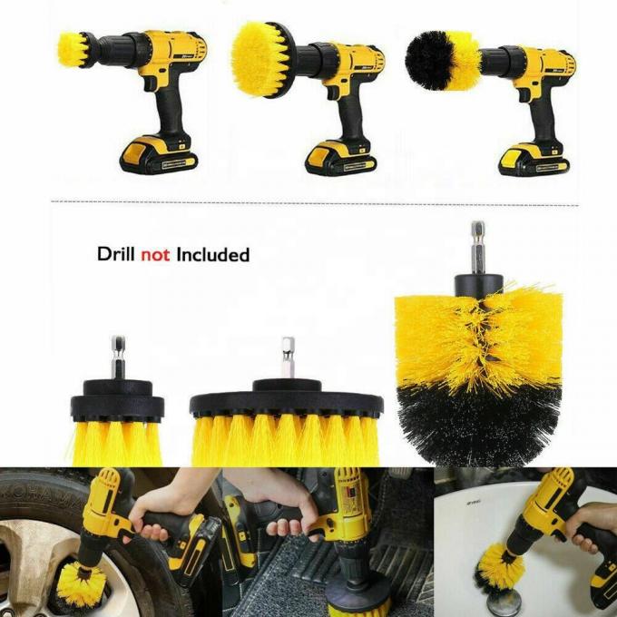 225g Yellow Colour Drill Scrubber Brush Attachment Scrubber Cleaning Kit 9cm 0