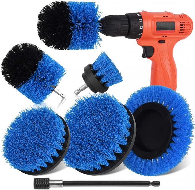 5cm Round Power Drill Cleaning Brush Set 6pcs Scrubber Kit With Extend Long Attachment 0