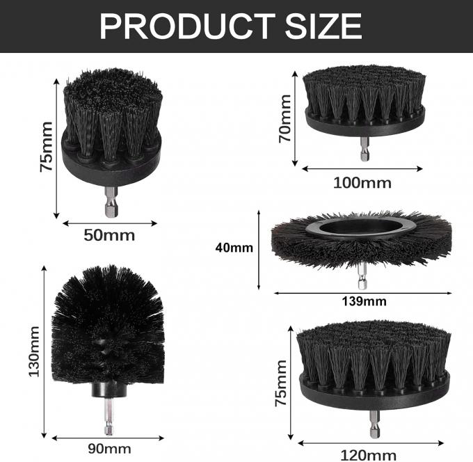 5 pieces Drill Brush drill brushes attachment cleaning brush rim brush scrubber cleaning brush kit 0