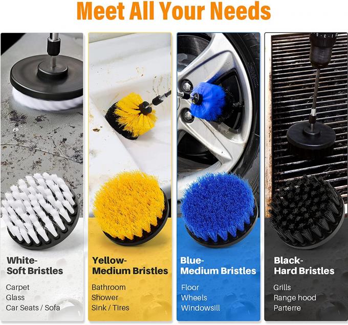 Drill Brush Attachment Set 6 Pack-Power Scrubber Cleaning Kit with Extend 1