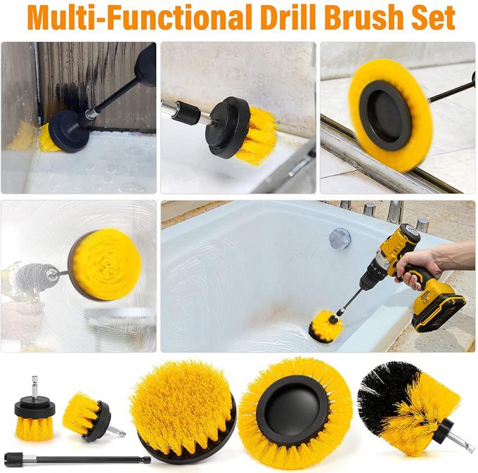Drill Brush Attachment Set 6 Pack-Power Scrubber Cleaning Kit with Extend 2