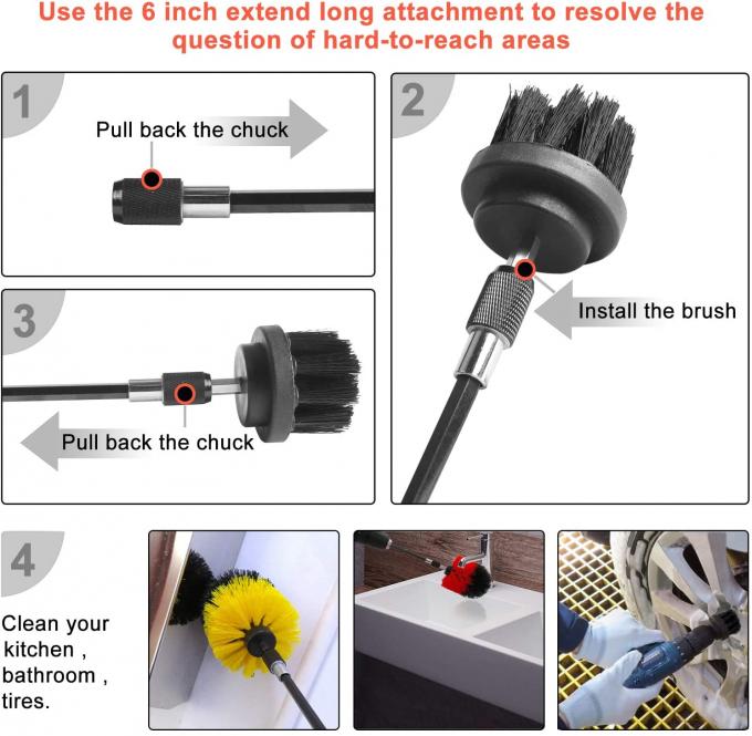 26 Pieces Drill Brush Attachment Set Power Drill Cleaning Brush Scrubber Pads 0