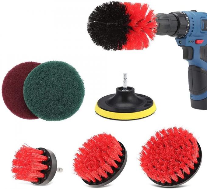 7pcs Drill Brush Scouring Pad Attachments for Bathroom Kitchen Cleaning 2