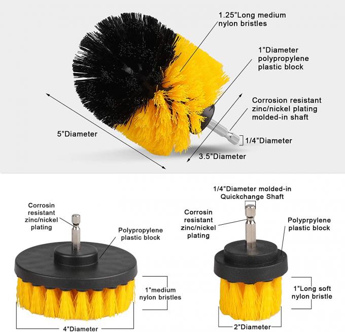 Drill Brush Attachment  Cleaning Set All Purpose Medium Bristle Power Scrubber 1