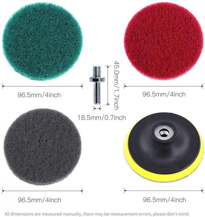 16Pcs 4 Inch Drill Power Brush Tile Scrubber Scouring Pads Cleaning Kit 1