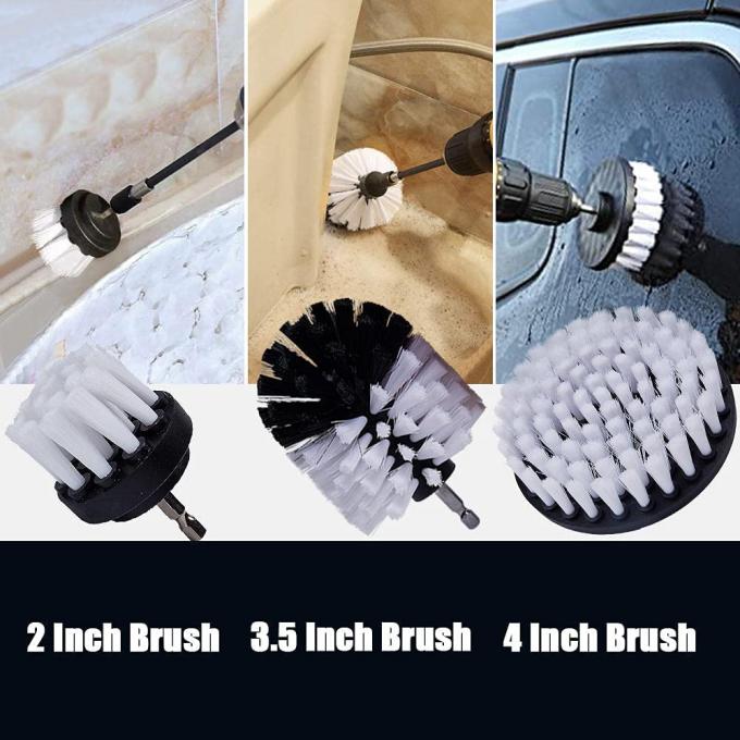 13cm Black Power Scrubber Drill Brush Set 9pcs Clean Car Cleaning 0