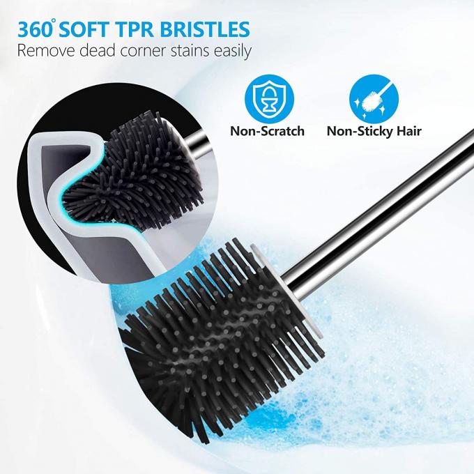 6.7*6.7*7.3 Toilet Brush Holder Set With Tweezers Cleaning 10.9 Ounces 1