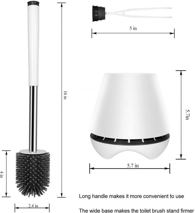 6.7*6.7*7.3 Toilet Brush Holder Set With Tweezers Cleaning 10.9 Ounces 2