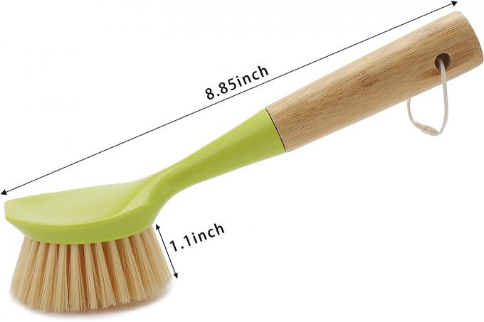 1.1in PBT Bristle Kitchen Scrub Brush Dish Scrubber With Handle 2