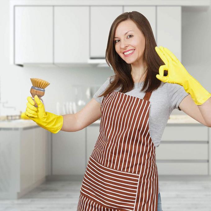 1.1in PBT Bristle Kitchen Scrub Brush Dish Scrubber With Handle 5