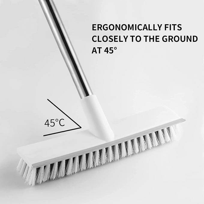 2 In 1 Stiff Bristle Floor Scrub Brush With Long Handle 15.7" To 45.6" 26cm Wide 5