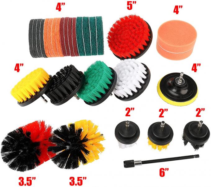 30Pcs Car Detailing Drill Attachment Scouring Pads Power Scrubber Set 3.5in 0