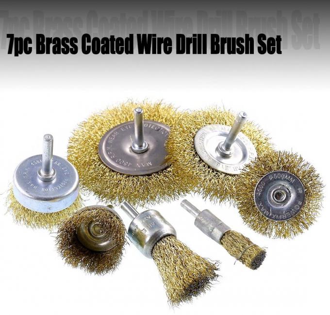 14 Ounces Brass Wire Wheel Brush Set 7pcs Cup Brush Coarse Grit 0