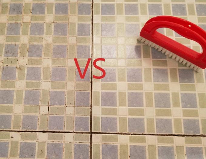 2.1in Red Joint Tile Scrub Brush ‎3.5inch Flat Shape Grout Cleaning 1