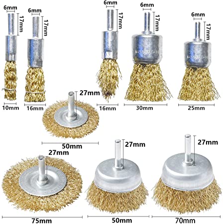1in Wire Brush Set 80g For Drill Metal Attachment Grinding Rust 0
