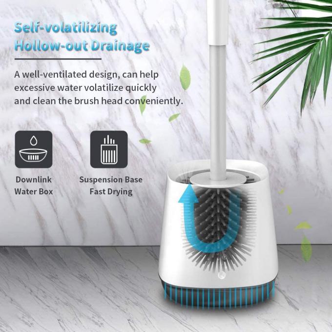 TPR Soft Bristle Silicone Toilet Bowl Brush With Holder ISO9001 0