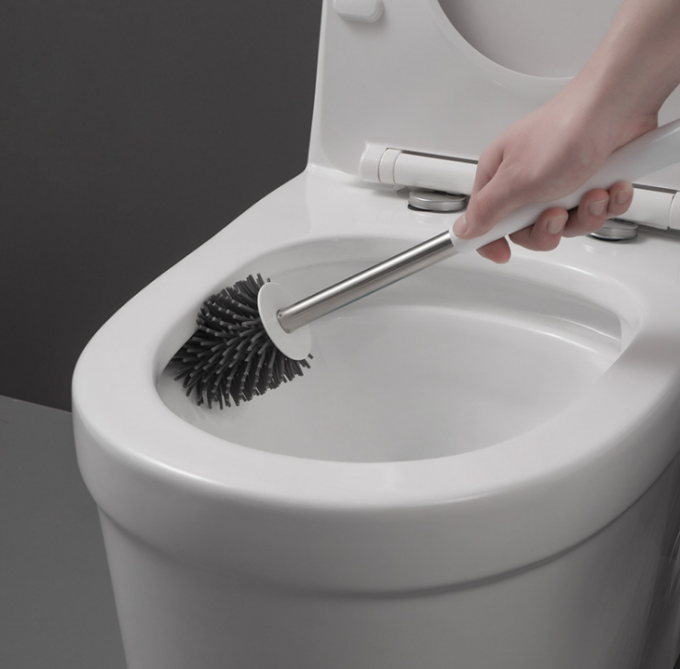 125*170 Bathroom Silicone Toilet Cleaning Brush Set Polypropylene 350g 0