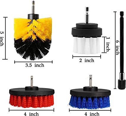 5Pcs Drill Cleaning Brush Attachment Polypropylene Power Scrubber Kit 0