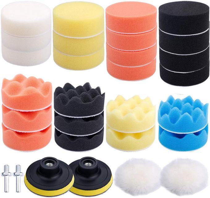 31Pcs 3 Inch Buffing Pads Set For Drill Adapter Car Auto Polisher 0