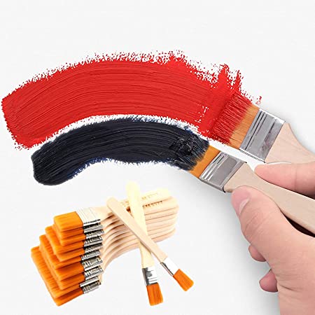 2.5cm Watercolour Nylon Flat Paint Brush Set ODM Oil Painting 0.98in 2