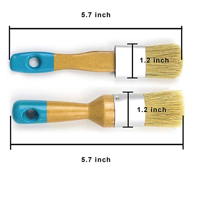 Hog Bristle 1.2inch Wood Wax Paint Brush For Furniture 5.7in Long 0