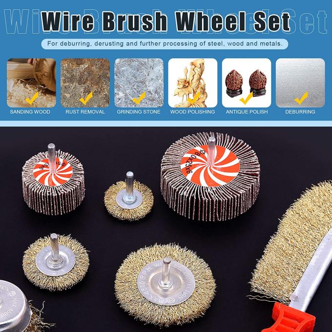9pcs Cup Wire Wheel Brush 4500RMP Brass Coated Plating 8.5cm 0