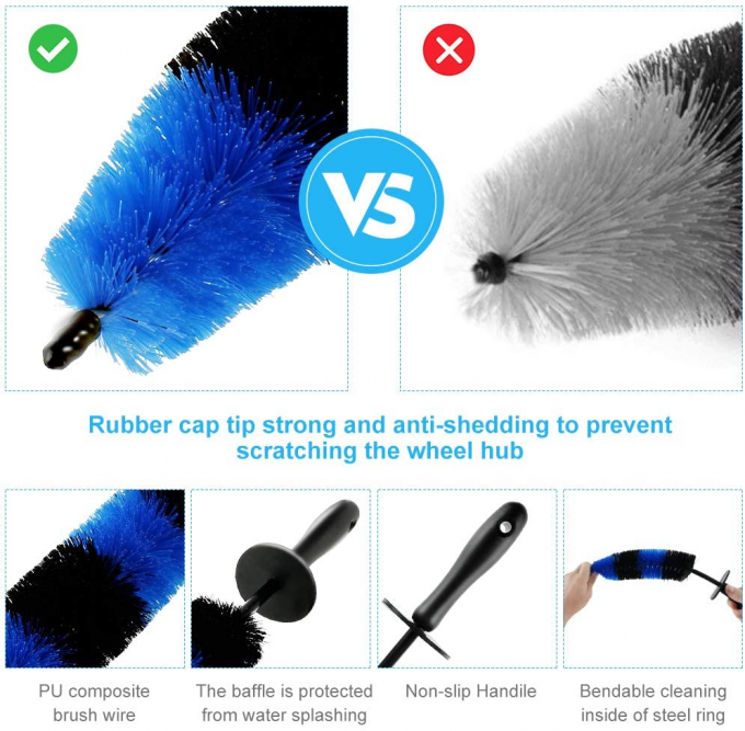 9Pcs Car Wheel Cleaning Brush Set 700g Detailing Cleaning 1