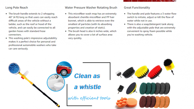 120mm Pressure Washer Auto Rotate Brush For Car Wash Rotating Brush 360 Degree 2