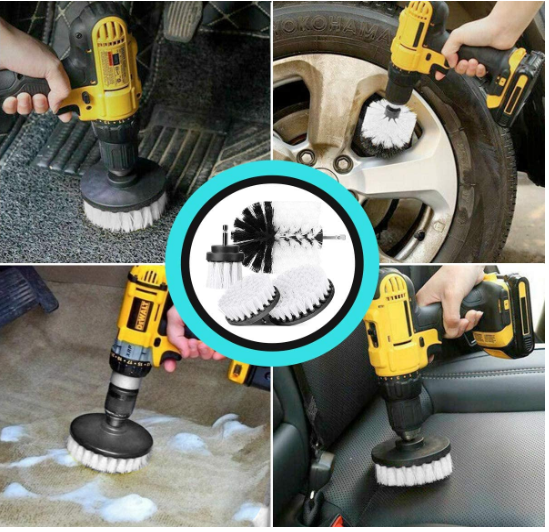 500g Car Detailing Soft Brush Attachment For Drill Scrubber Set 5Pcs 1