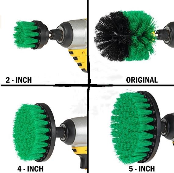 4 Pack Set Carpet Drill Brush Car Detailing Scrubber Attachment Cleaning Kit 410g 1