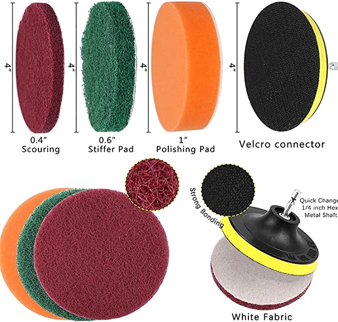 Polypropylene Buffing Polishing Pads For Car 4in Cleaning Kit 0