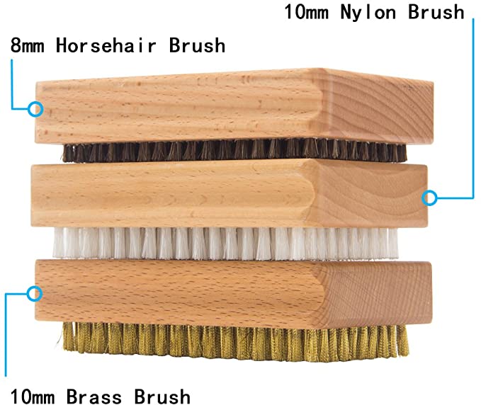 3pcs Snowboard Ski Wax Brush Nylon Horse Hair Brass Bristle OEM 0
