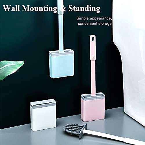 TPR Flat Silicone Toilet Brush Wall Mounted With Holder 37.5*10.5*5 0