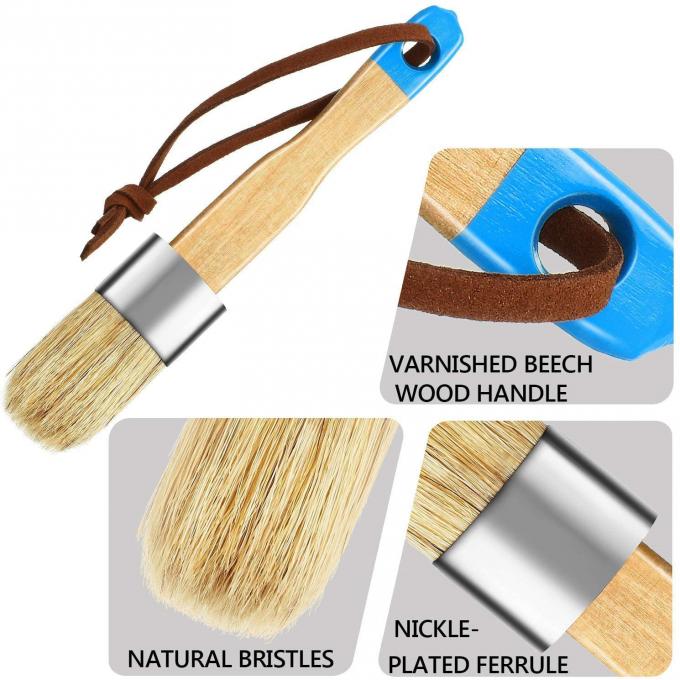 2in Round Chalk Paint Brush Set 3pcs For Wood Furniture Home Decor 0