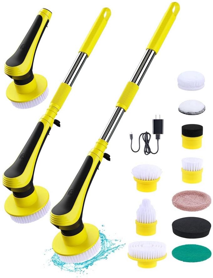 300rpm Electric Spin Scrubber Adjustable Extension Handle Cleaning Tools 0