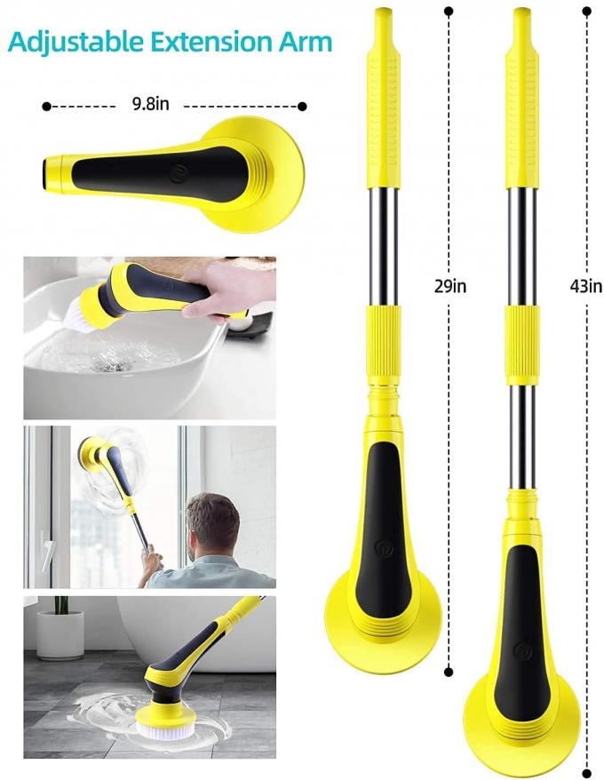 300rpm Electric Spin Scrubber Adjustable Extension Handle Cleaning Tools 2