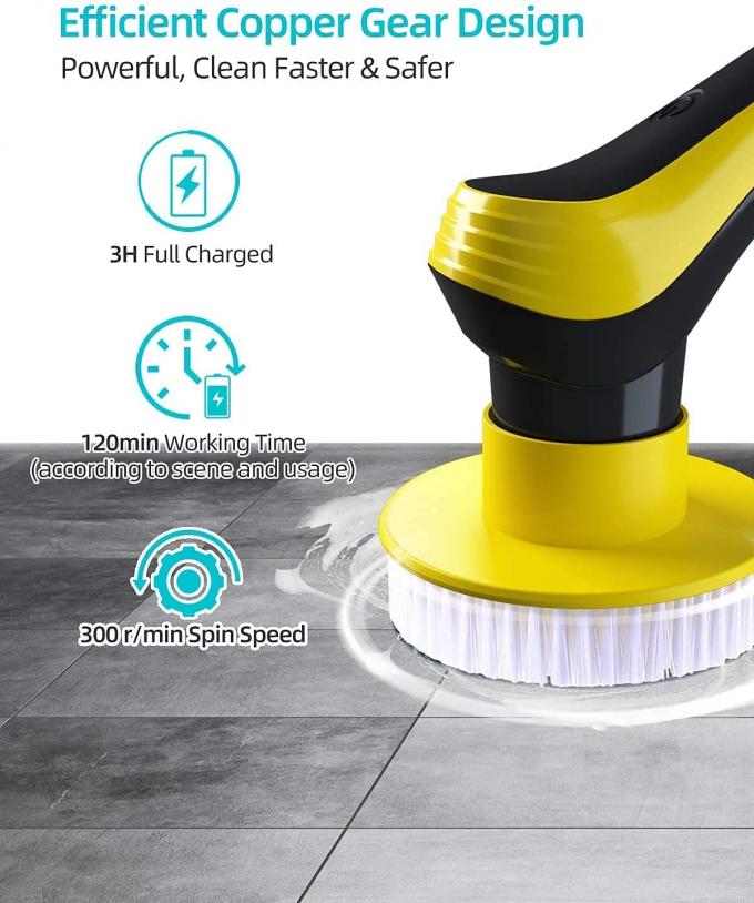 300rpm Electric Spin Scrubber Adjustable Extension Handle Cleaning Tools 3
