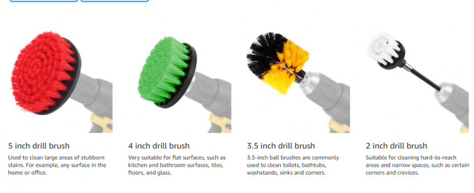 5 Pack Drill Brush Attachment Set 25mm Bristle Household 0