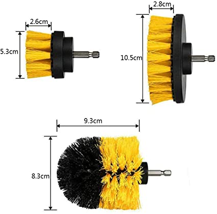 PP Drill Scrubber Brush 3Pcs Cleaning Kit For Bathroom Surfaces 0