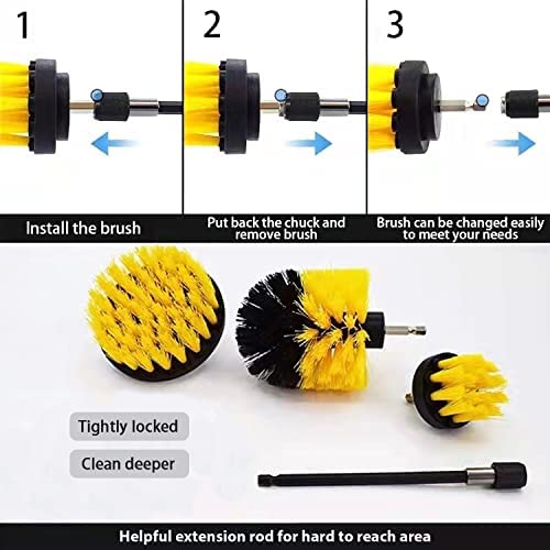 11 Pieces Drill Brush Attachment Set For Cleaning Sponge 0